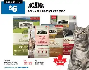 Ren’s Pets Depot ACANA ALL BAGS OF CAT FOOD offer