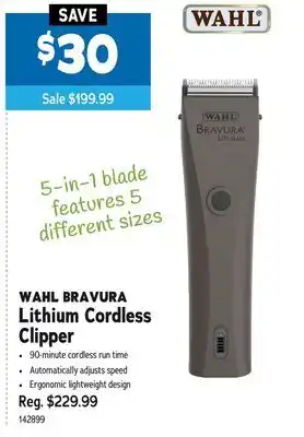 Ren’s Pets Depot WAHL BRAVURA Lithium Cordless Clipper offer