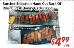 Bestco Food Mart Butcher Selection Hand Cut Rack of Ribs BBQ & Honey Garlic offer