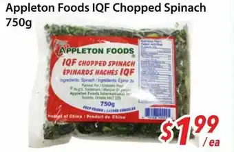 Bestco Food Mart Appleton Foods IQF Chopped Spinach offer