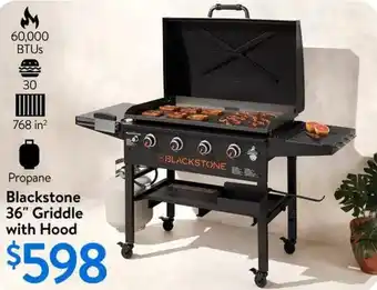 Walmart Propane Blackstone 36" Griddle with Hood offer