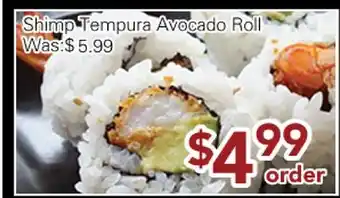 Ample Food Market Shimp Tempura Avocado Roll offer