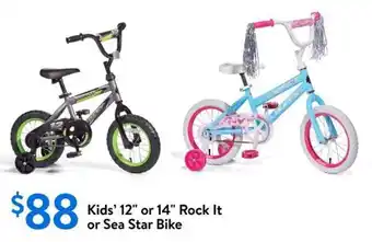 Walmart Kids' 12" or 14" Rock It or Sea Star Bike offer