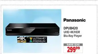 2001 Audio Video DPUB420 Panasonic UHD 4K/HDR Blu-Ray Player offer