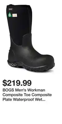 Mark's BOGS Men's Workman Composite Toe Composite Plate Waterproof Wet Weather Work Boot offer