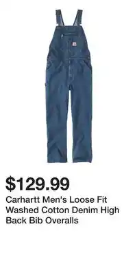 Mark's Carhartt Men's Loose Fit Washed Cotton Denim High Back Bib Overalls offer