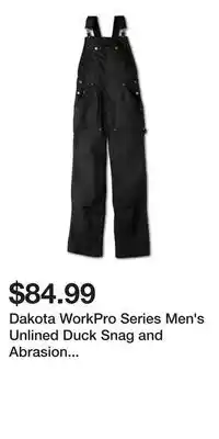 Mark's Dakota WorkPro Series Men's Unlined Duck Snag and Abrasion Resistant Bib Overall offer