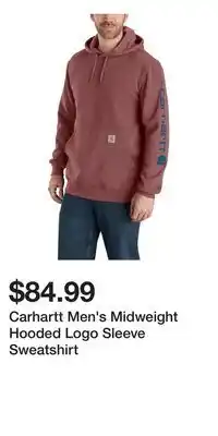 Mark's Carhartt Men's Midweight Hooded Logo Sleeve Sweatshirt offer