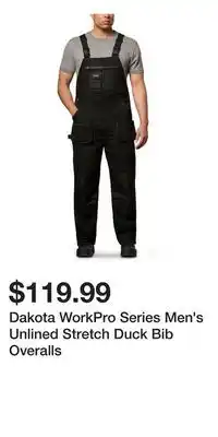 Mark's Dakota WorkPro Series Men's Unlined Stretch Duck Bib Overalls offer