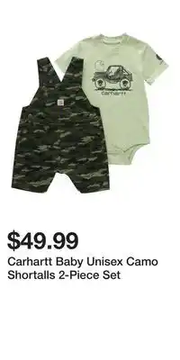 Mark's Carhartt Baby Unisex Camo Shortalls 2-Piece Set offer