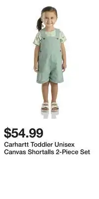 Mark's Carhartt Toddler Unisex Canvas Shortalls 2-Piece Set offer