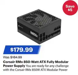 Best Buy Corsair RMx 850-Watt ATX Fully Modular Power Supply offer