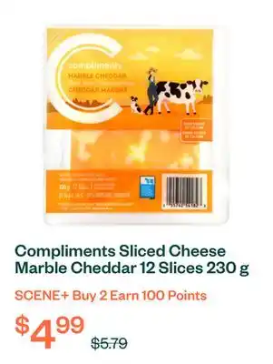 Voilà Compliments Sliced Cheese Marble Cheddar 12 Slices 230 g offer