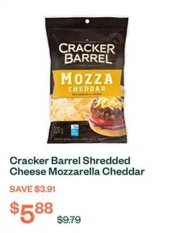 Voilà Cracker Barrel Shredded Cheese Mozzarella Cheddar 320 g offer