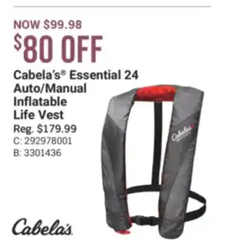 Cabela's Cabela's Essential 24 Auto/Manual Inflatable Life Vest offer