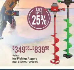 Cabela's Select Ice Fishing Augers offer