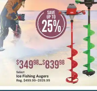 Cabela's Select Ice Fishing Augers offer