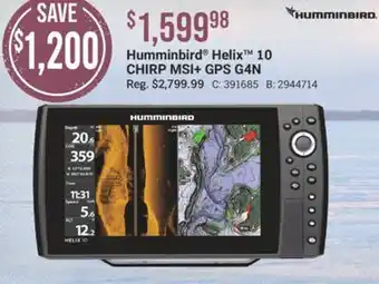 Cabela's Humminbird Helix 10 CHIRP MSI + GPS G4N offer