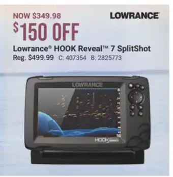 Cabela's Lowrance HOOK Reveal 7 SplitShot offer