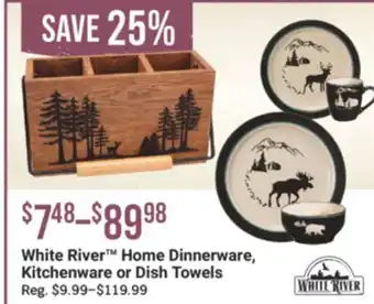 Cabela's White River Home Dinnerware, Kitchenware or Dish Towels offer