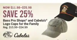 Cabela's Bass Pro Shops and Cabela's Logo Caps for the Family offer