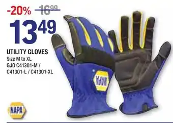 NAPA Auto Parts Utility Gloves offer