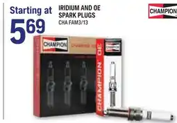 NAPA Auto Parts IRIDIUM AND OE SPARK PLUGS offer