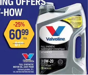 NAPA Auto Parts FULL SYNTHETIC MOTOR OIL, EASY POUR offer