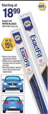 NAPA Auto Parts Exact Fit Wiper Blades offer