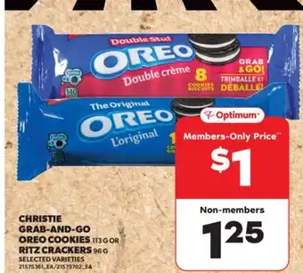 Real Canadian Superstore CHRISTIE GRAB-AND-GO OREO COOKIES, 113 G OR RITZ CRACKERS, 96 G offer