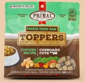 Petvalu Primal Cupboard Cuts Freeze-Dried Raw Toppers Chicken Recipe Dog & Cat Food offer