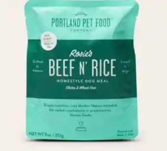 Petvalu Portland Pet Food Company Rosie's Beef N' Rice Homestyle Dog Food offer