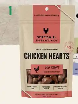 Petvalu Vital Essentials Freeze-Dried Raw Chicken Hearts Dog Treat offer