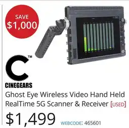 Vistek Cinegears Ghost Eye Wireless Video Hand Held RealTime 5G Scanner & Receiver [USED] offer