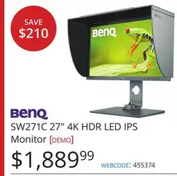 Vistek Benq 27 4K HDR LED IPS Monitor demo offer