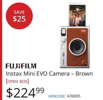 Vistek Fujifilm Instax Mini EVO Camera – Brown [open box] offer