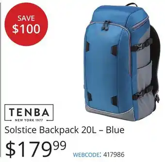 Vistek Solstice Backpack 20L - Blue offer