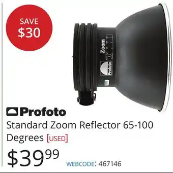 Vistek Profoto Standard Zoom Reflector 65-100 Degrees offer