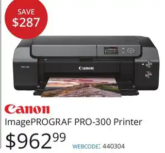 Vistek Canon ImagePROGRAF PRO-300 Printer offer