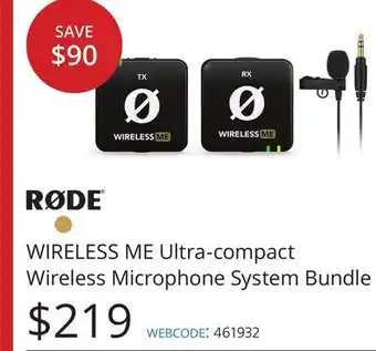 Vistek WIRELESS ME Ultra-compact Wireless Microphone System Bundle offer