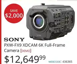 Vistek Sony XDCAM 6K Full-Frame Camera offer