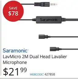 Vistek Saramonic LavMicro 2M Dual Head Lavalier Microphone offer