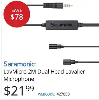 Vistek Saramonic LavMicro 2M Dual Head Lavalier Microphone offer