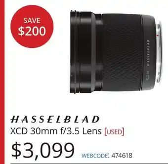 Vistek HASSELBLAD XCD 30mm f/3.5 Lens offer