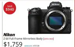 Vistek Nikon Full-Frame Mirrorless Body offer