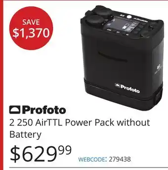 Vistek 2 250 AirTTL Power Pack without Battery offer