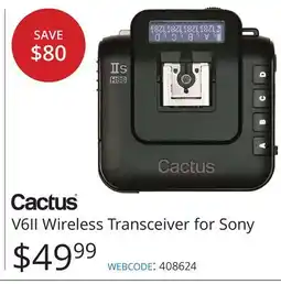 Vistek Cactus V6II Wireless Transceiver for Sony offer