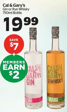 Calgary Co-op Cal & Gary's Gin or Rye Whisky offer