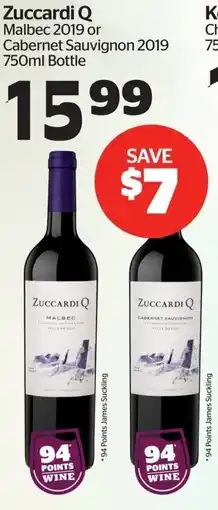 Calgary Co-op Zuccardi Q Malbec 2019 or Cabernet Sauvignon 2019 offer