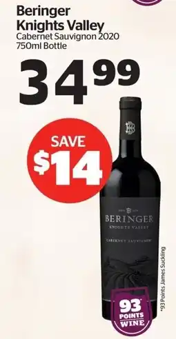 Calgary Co-op Beringer Knights Valley Cabernet Sauvignon 2020 offer